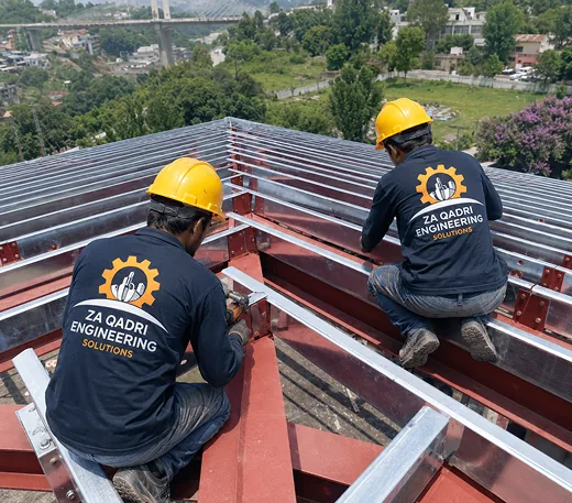 ZA Qadri Engineering Solutions team industrial fabrication and steel structures in Lahore